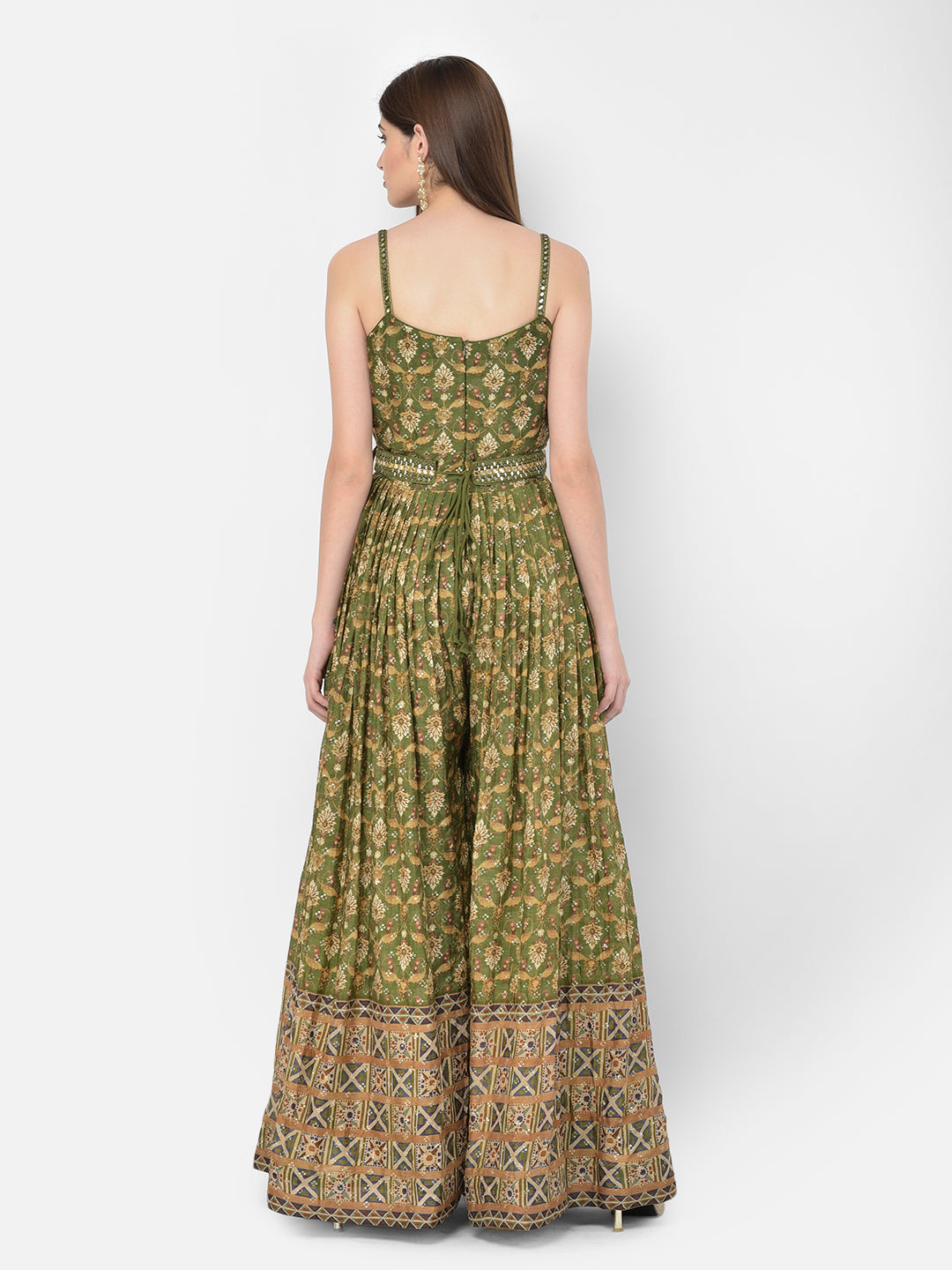 Neerus Multi georgette printed gown - detail view 13