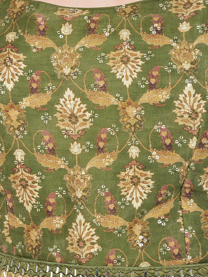 Neerus Multi georgette printed gown - detail view 3
