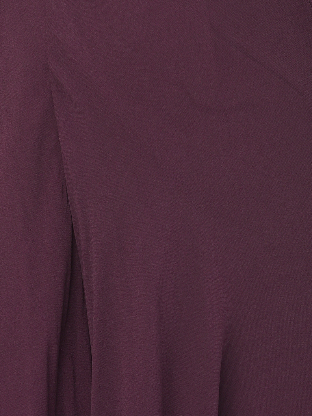 Neerus Maroon georgette embellished kurta set - detail view 6