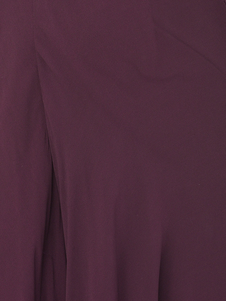 Neerus Maroon georgette embellished kurta set - detail view 6