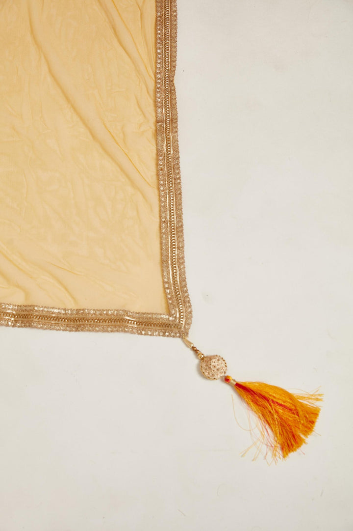 Neerus Yellow georgette maxi gown - detail view 3