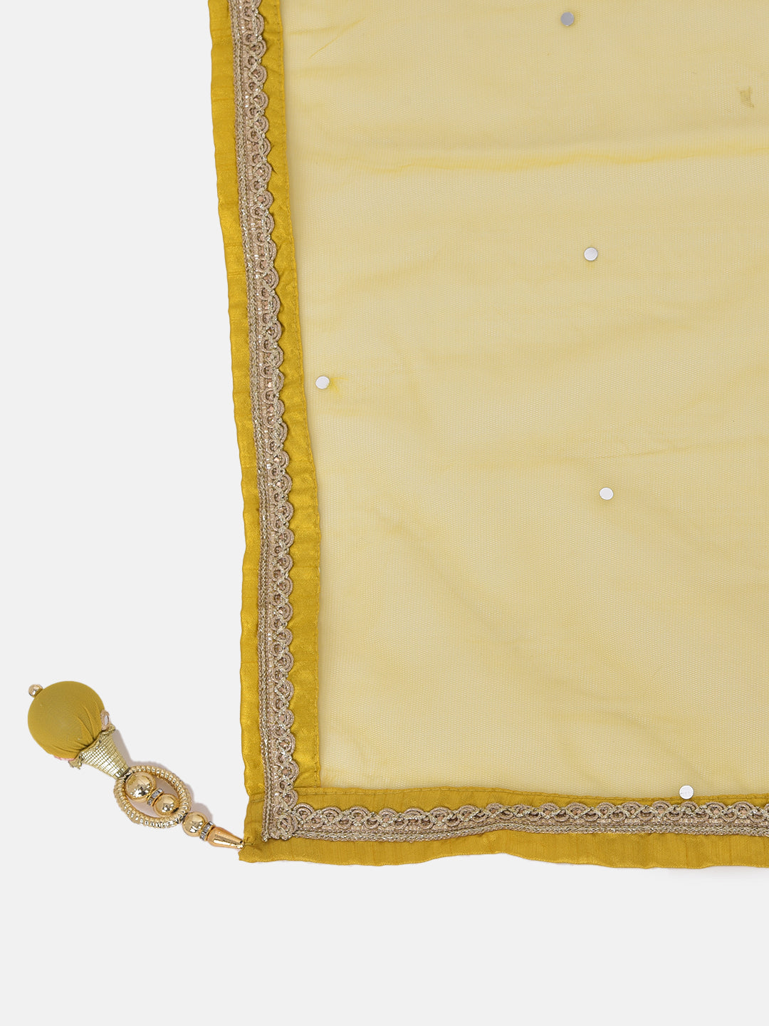 Neerus Yellow embellished flared lehenga set - detail view 4