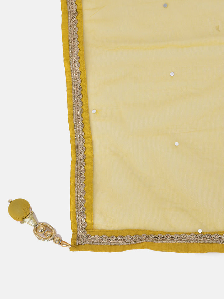 Neerus Yellow embellished flared lehenga set - detail view 4