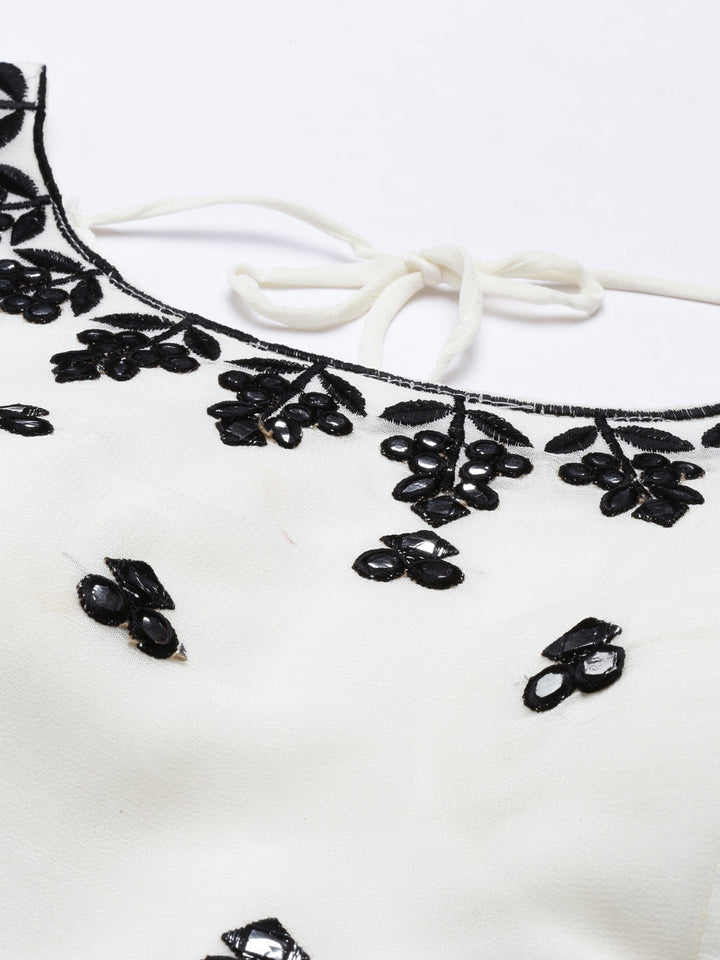 Neerus Beige cotton solid anarkali suit set - detail view 1