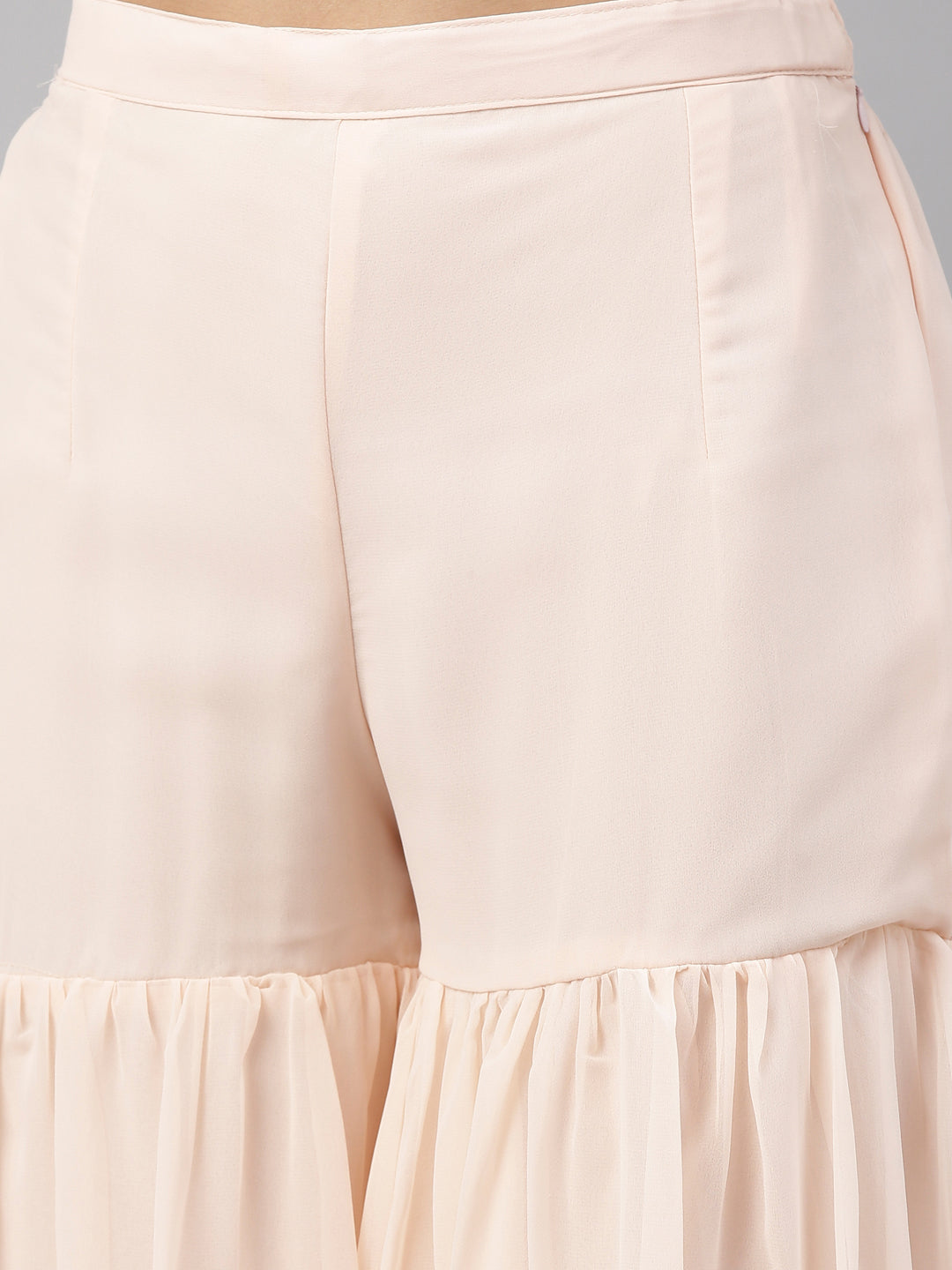 Neerus Orange georgette anarkali suit set - detail view 4