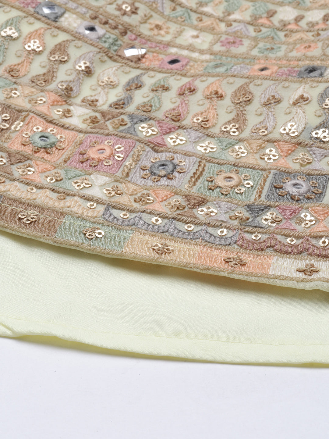 Neerus Yellow Georgette Printed Anarkali Suit Set - detail view 7