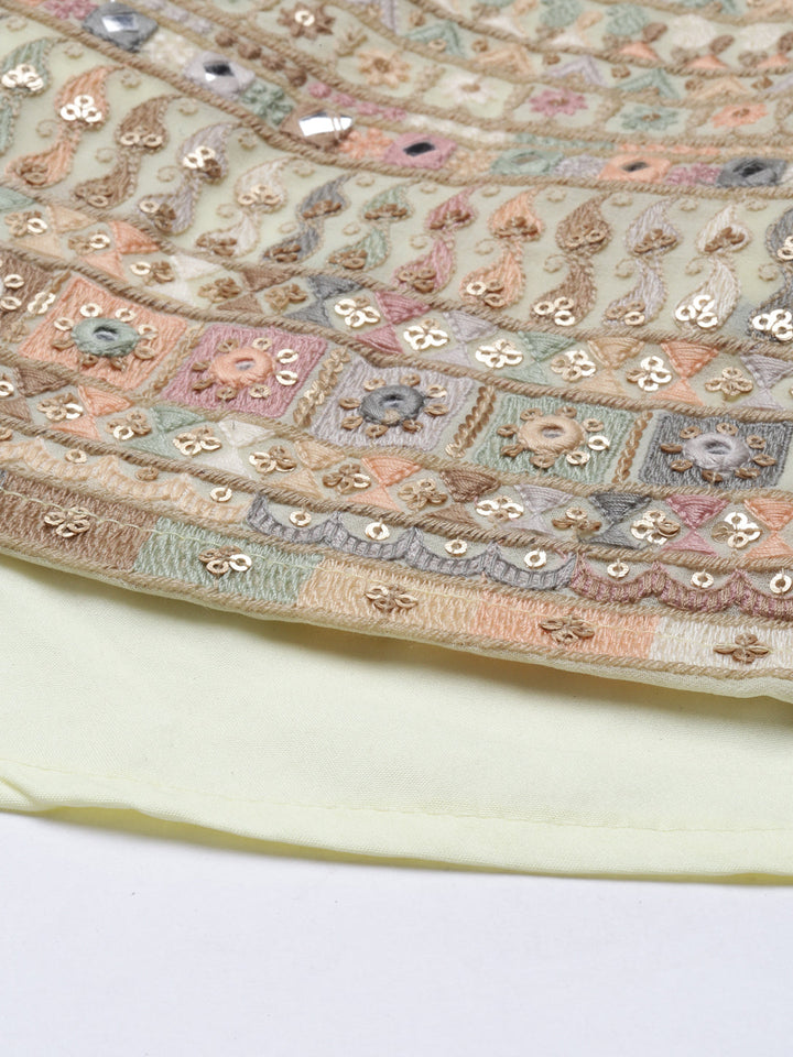 Neerus Yellow Georgette Printed Anarkali Suit Set - detail view 7