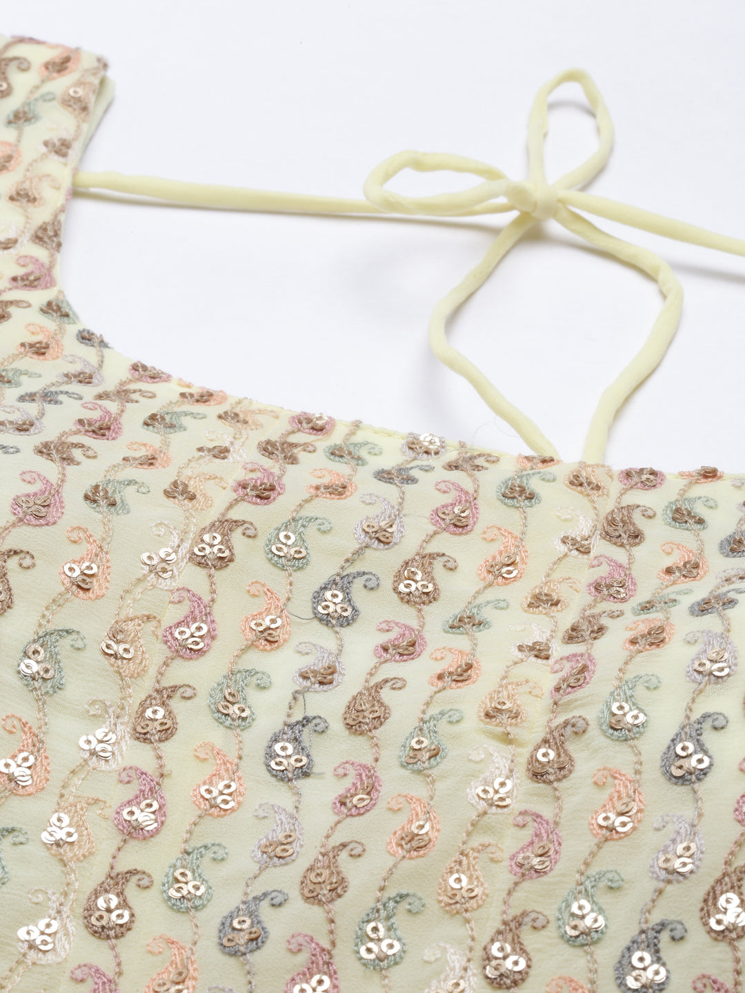 Neerus Yellow Georgette Printed Anarkali Suit Set - detail view 4
