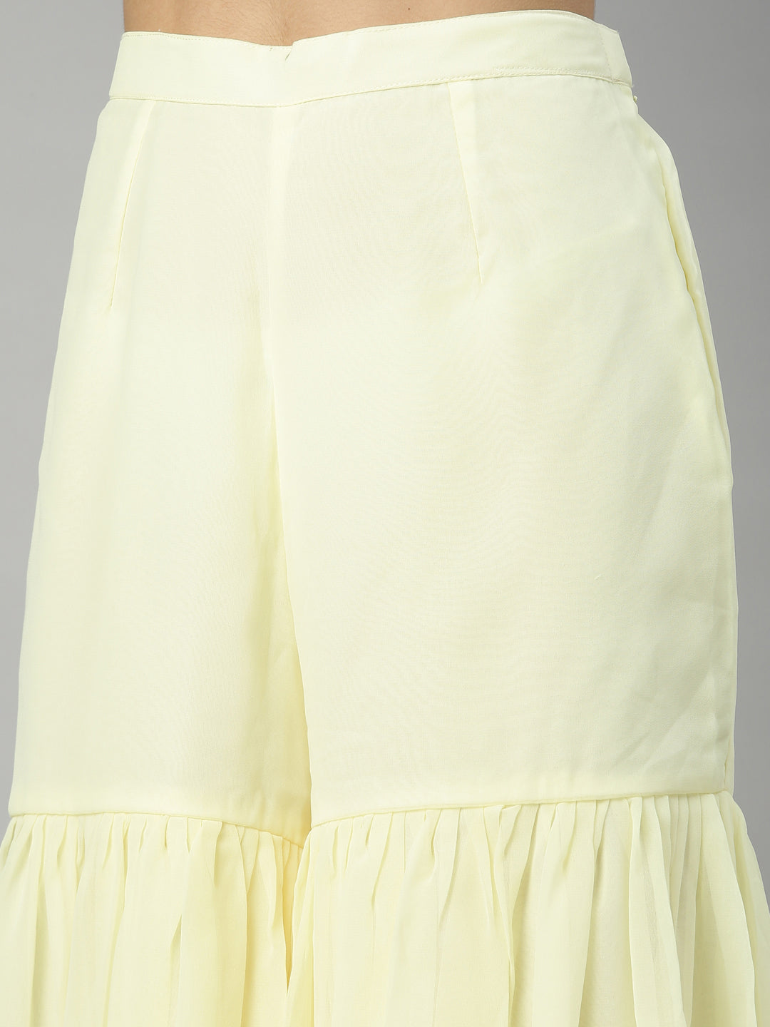 Neerus Yellow georgette anarkali suit set - detail view 2