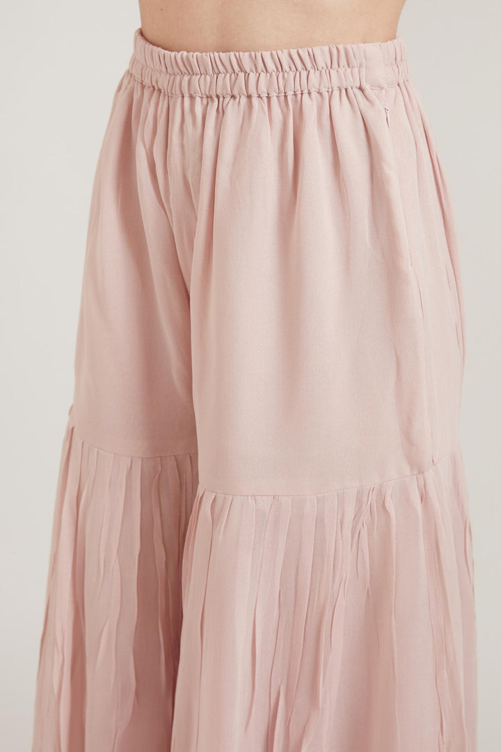 Neerus Pink Georgette Embroidered Anarkali Suit Set - detail view 3