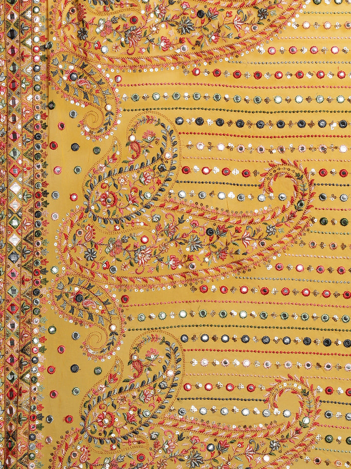 Neerus Pink silk embroidered anarkali suit set - detail view 7