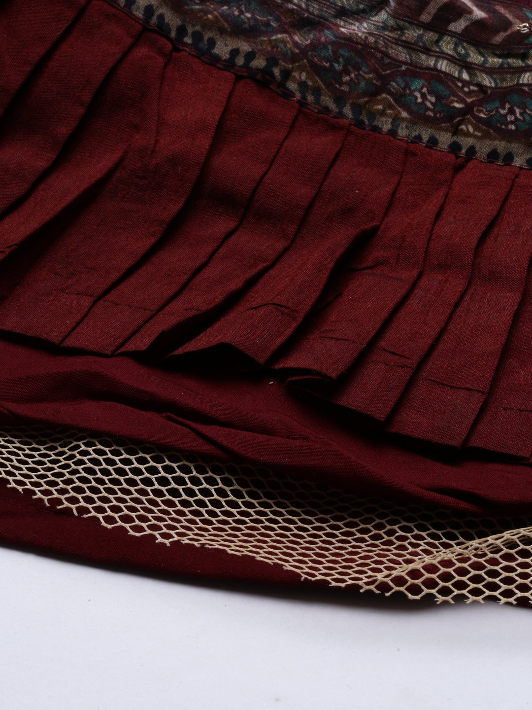 Neerus Maroon silk gown - detail view 5