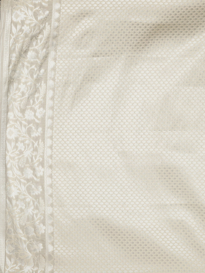 Neerus Pink Banarasi woven saree - detail view 3