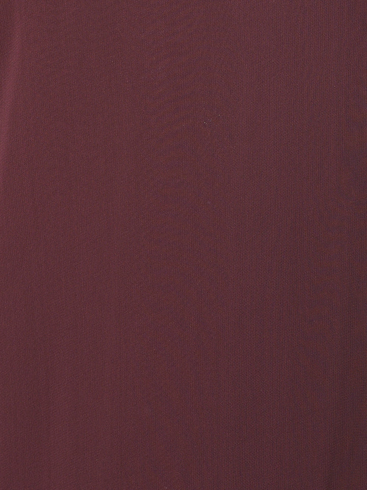 Neerus Maroon georgette peplum kurta set - detail view 6