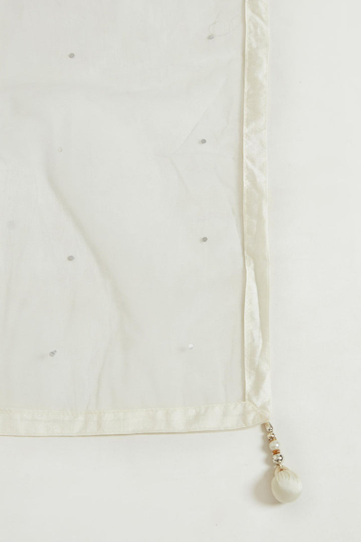 Neerus Beige georgette printed kurta set - detail view 5
