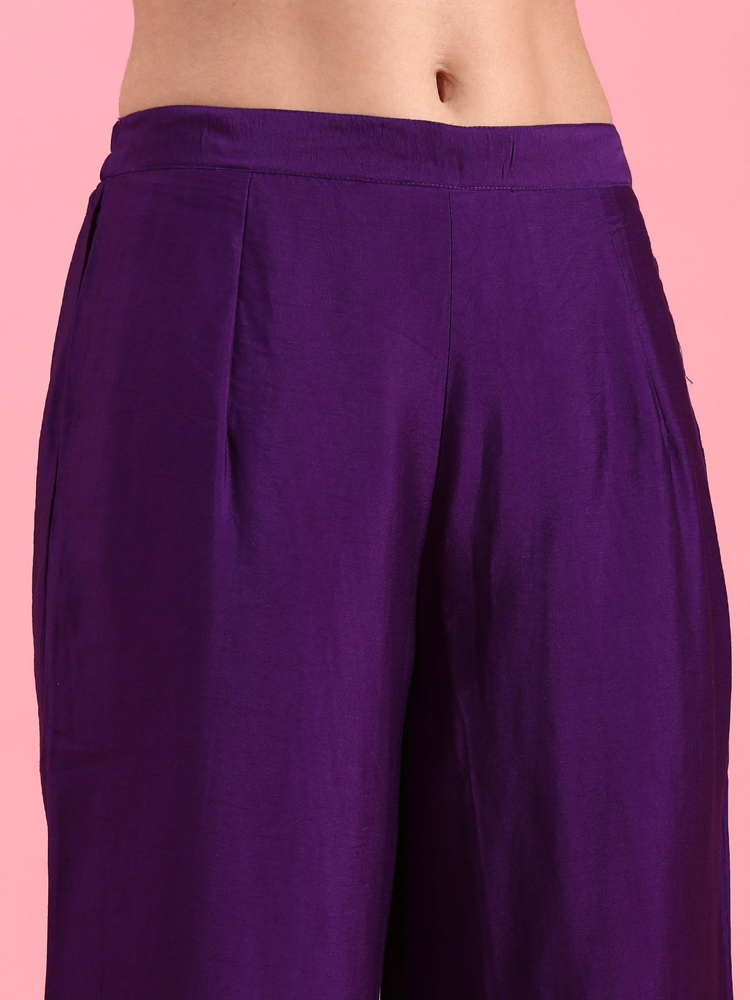 Neerus Purple silk woven suit set - detail view 3