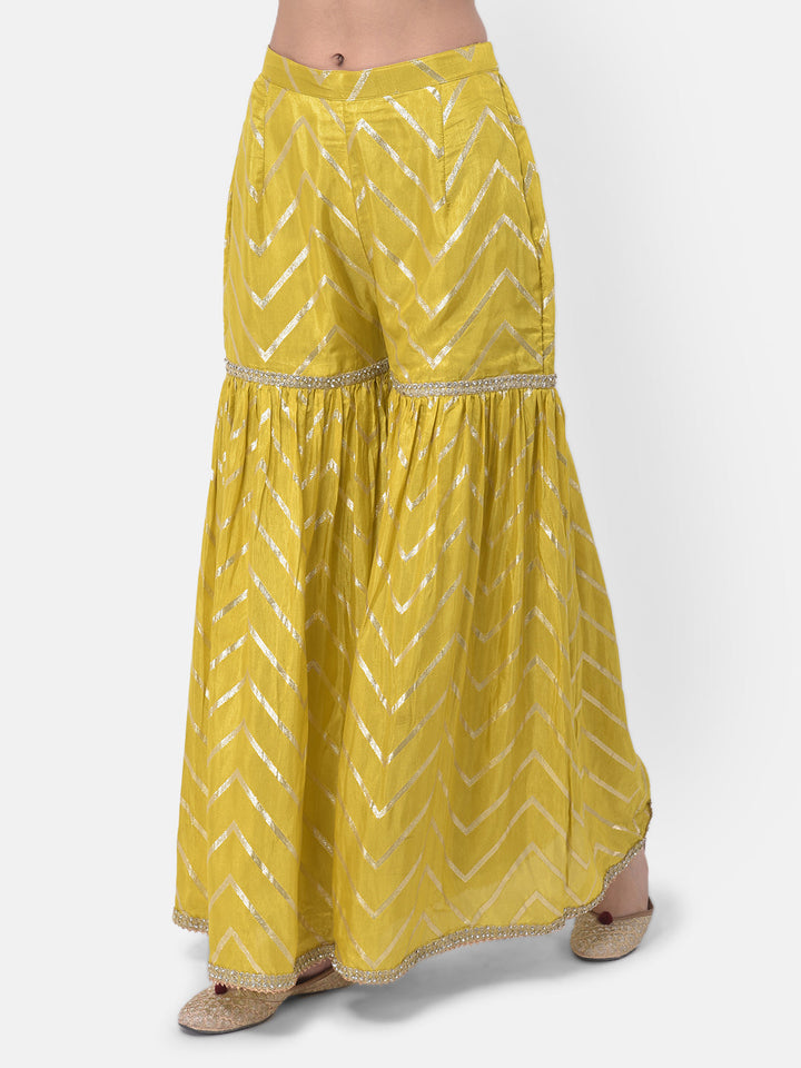 Neerus Multi embellished sharara set kurta dupatta - detail view 2