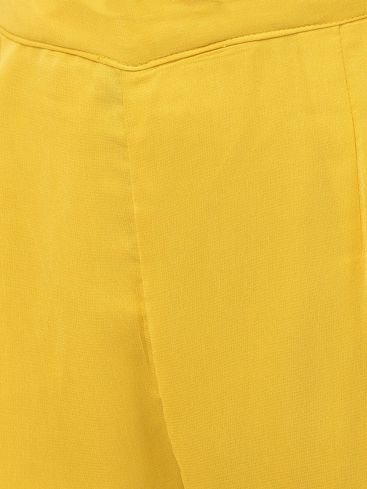 Neerus Yellow Georgette Embroidered Sharara Set - detail view 2