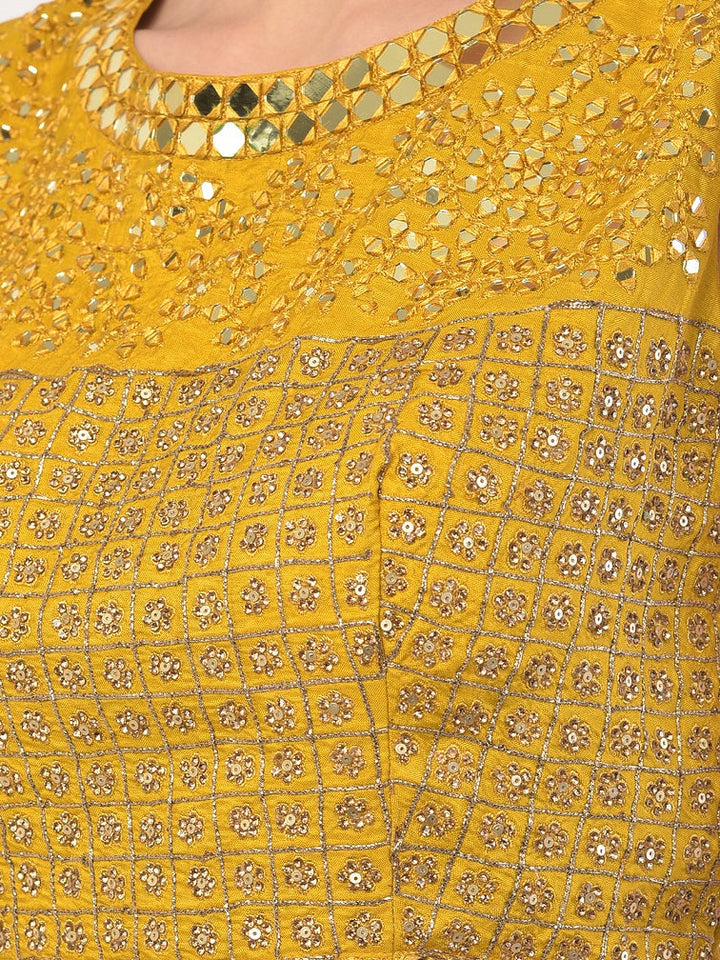 Neerus Green georgette embellished lehenga set - detail view 2