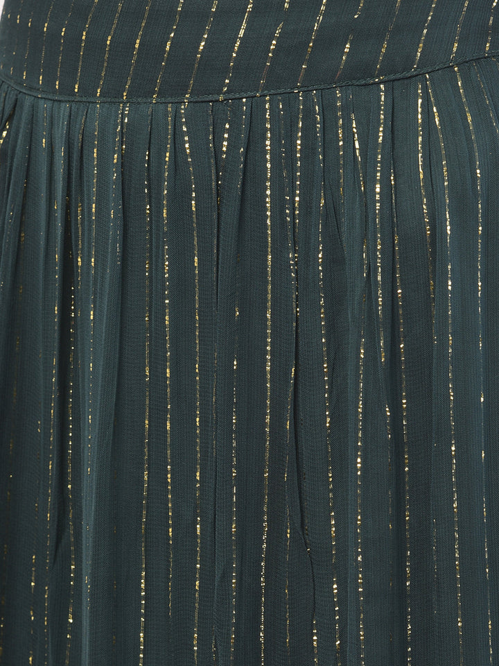 Neerus Green georgette embellished lehenga set - detail view 3