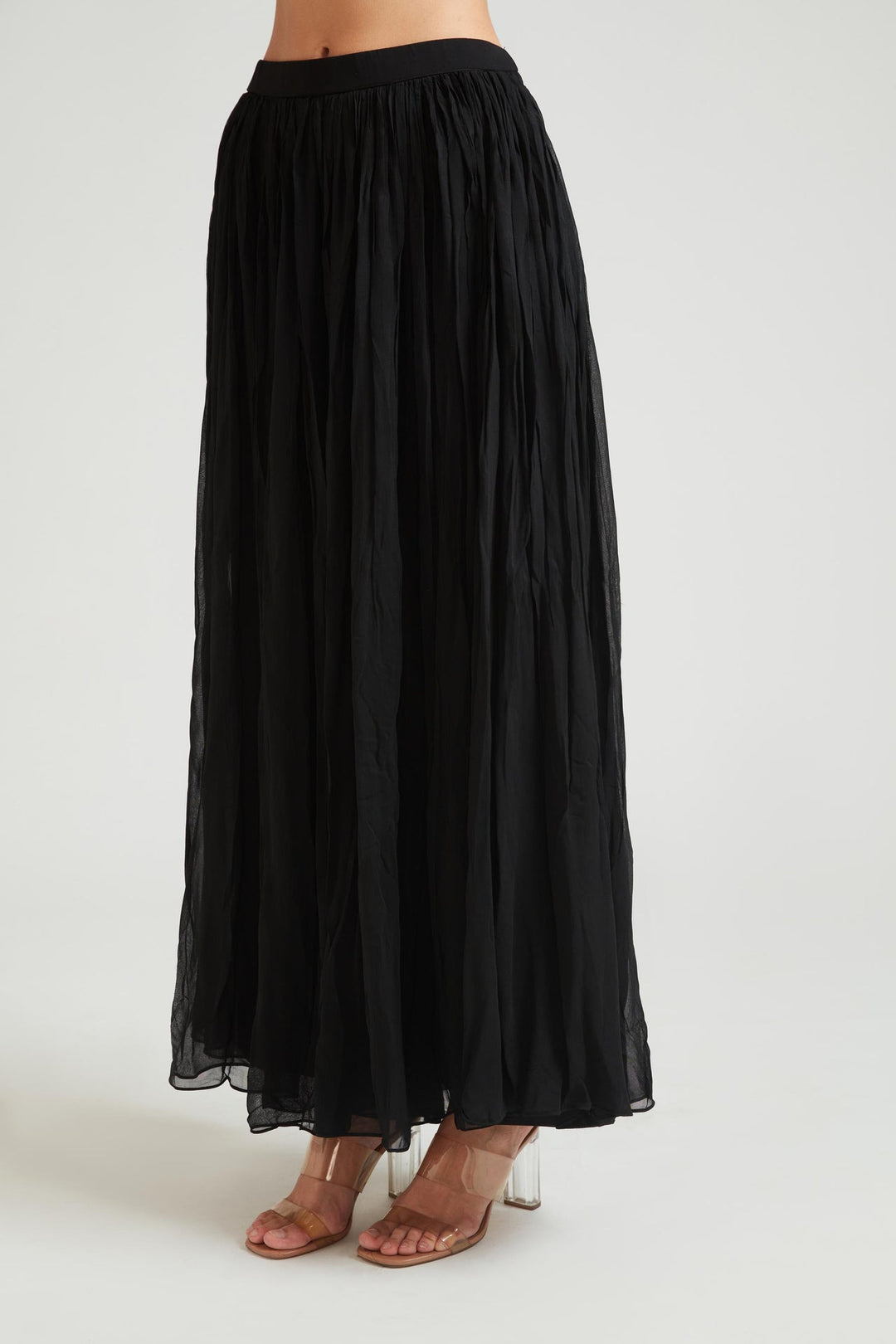 Neerus Black Silk Embroidered Kurta Set - detail view 2