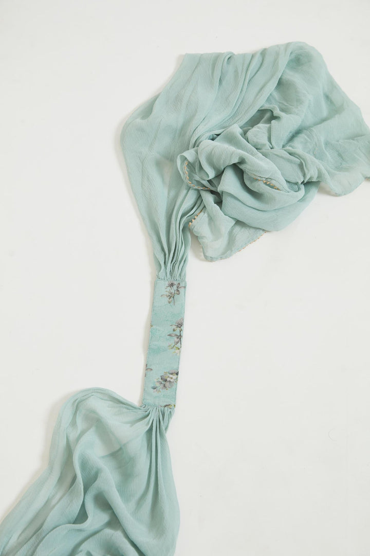 Neerus Green Georgette Kurta Set by Neerus - detail view 4