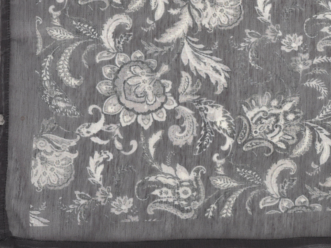 Neerus Grey Chanderi embellished kurta set - detail view 6