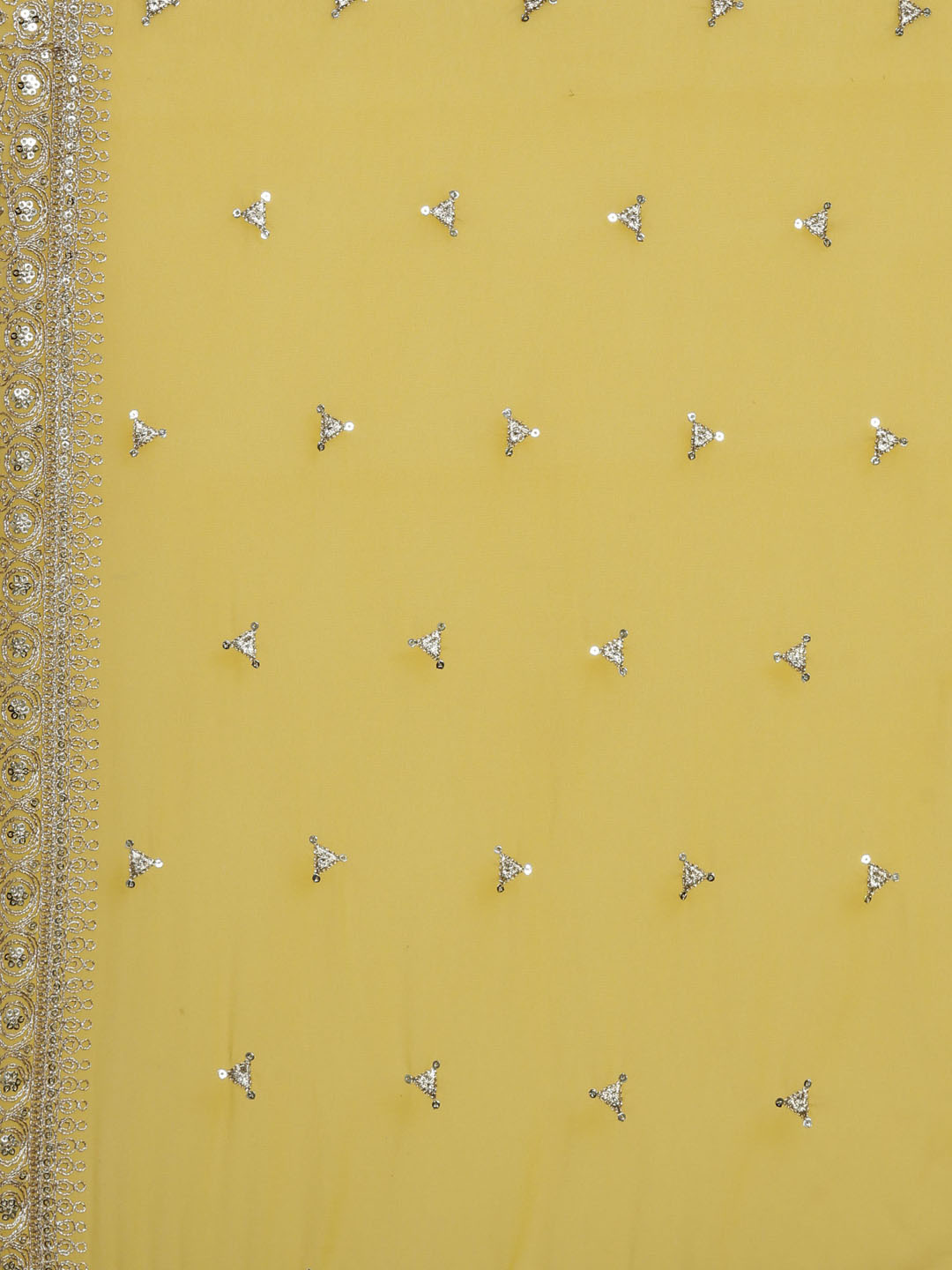 Neerus Grey Chanderi Anarkali suit set - detail view 8