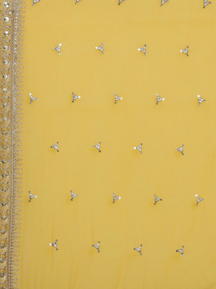 Neerus Grey Chanderi Anarkali suit set - detail view 8