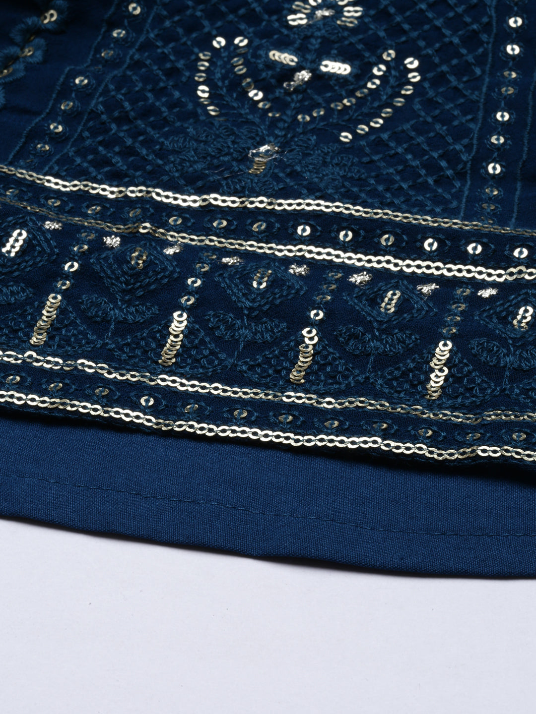 Neerus Blue Georgette Anarkali Suit Set - detail view 6