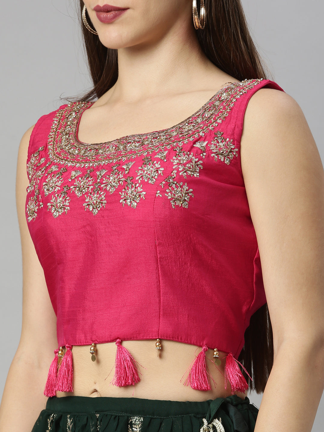Neerus Green georgette lehenga set - back view