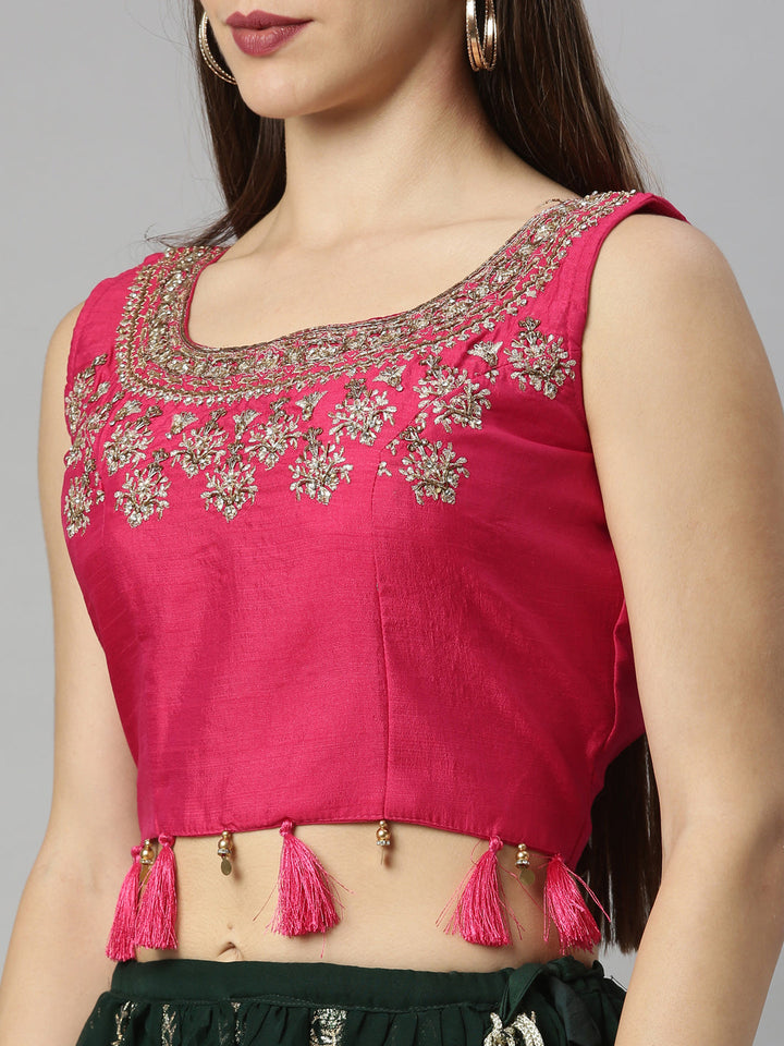 Neerus Green georgette lehenga set - back view