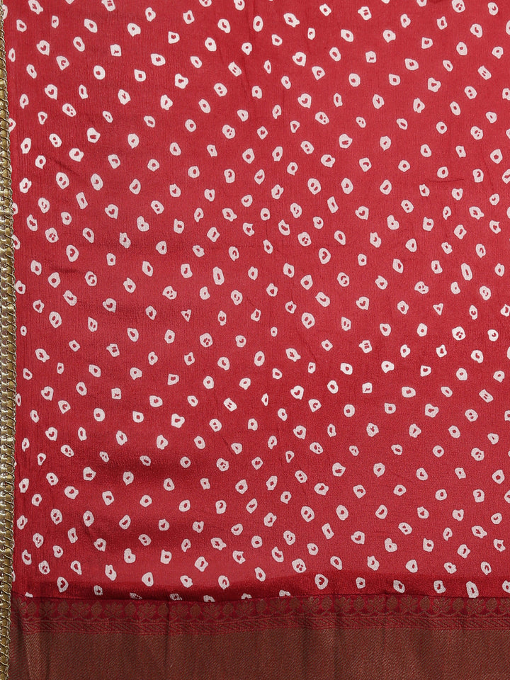 Neerus Green Chanderi printed kurta set - detail view 4