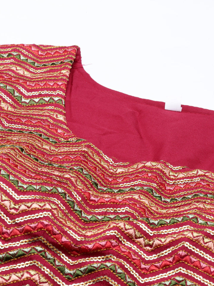 Neerus Pink silk embellished lehenga set - detail view 20