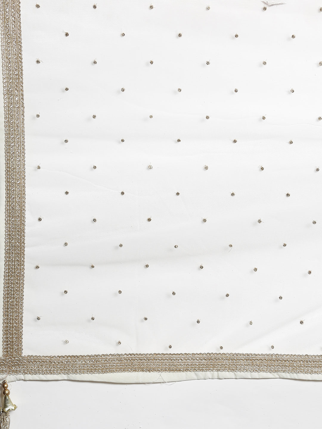 Neerus White georgette embroidered kurta set - detail view 2
