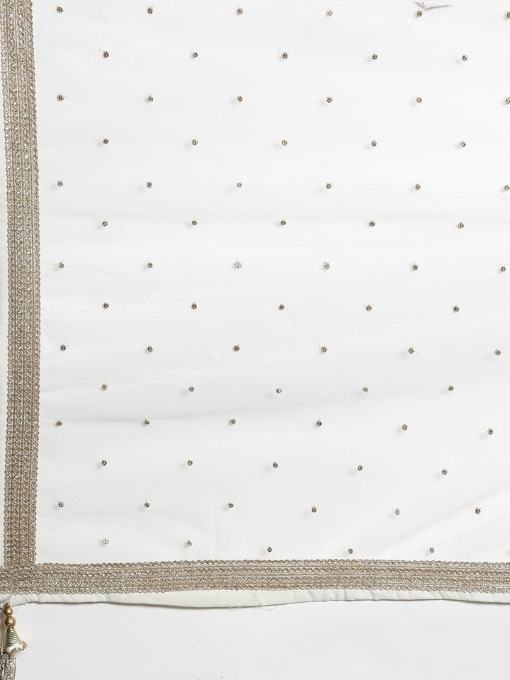 Neerus White georgette embroidered kurta set - detail view 2