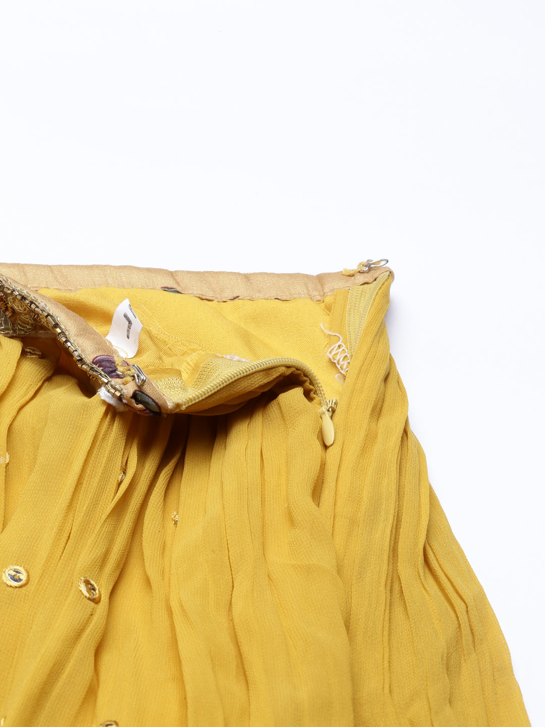 Neerus Yellow georgette embellished lehenga set - detail view 7