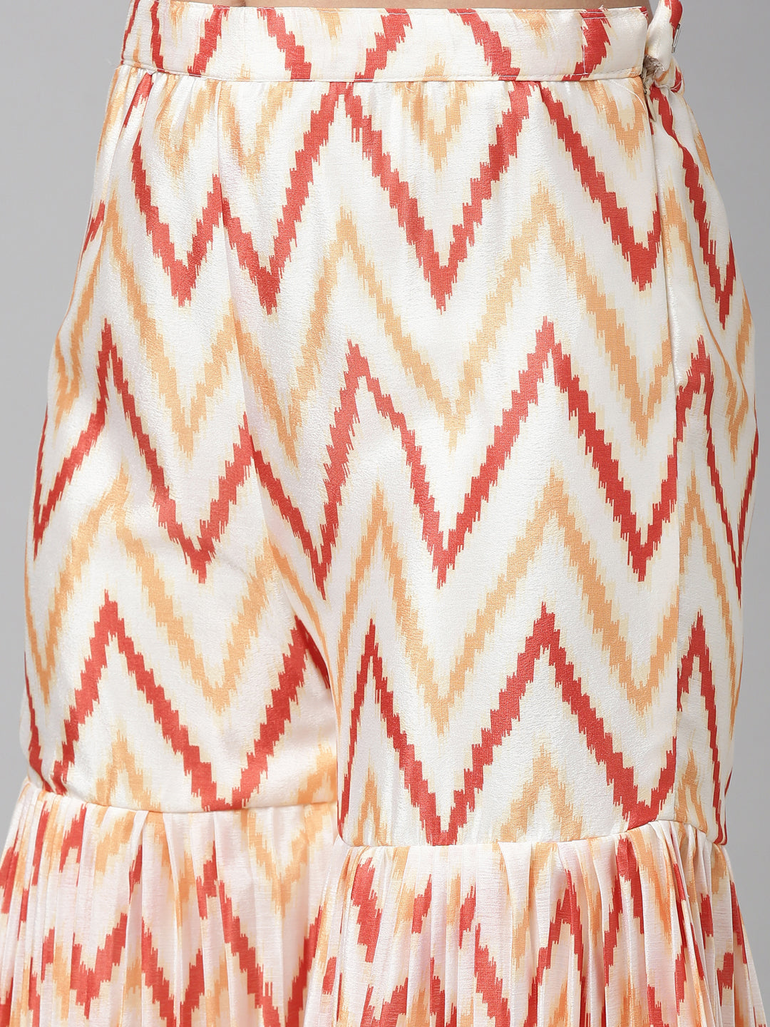 Neerus Multi silk printed kurta set with sharara and dupatta - detail view 11