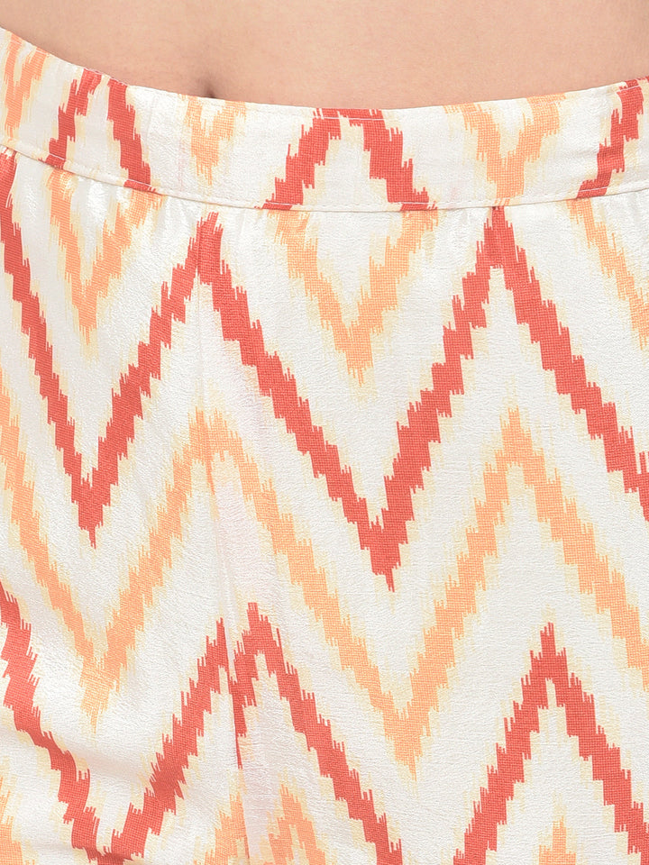 Neerus Multi silk printed kurta set with sharara and dupatta - detail view 5