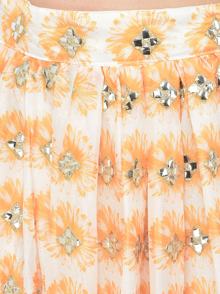 Neerus Yellow georgette embroidered suit set - detail view 2