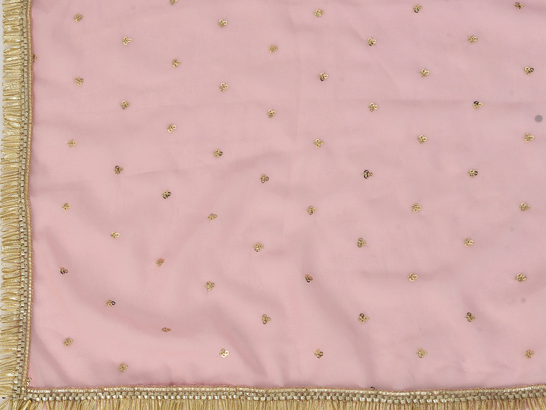 Neerus Maroon georgette embroidered lehenga set - detail view 3