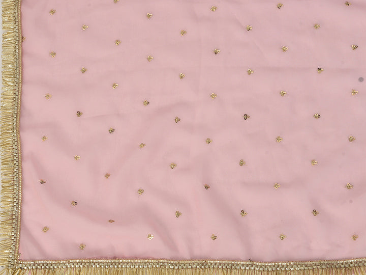 Neerus Maroon georgette embroidered lehenga set - detail view 3