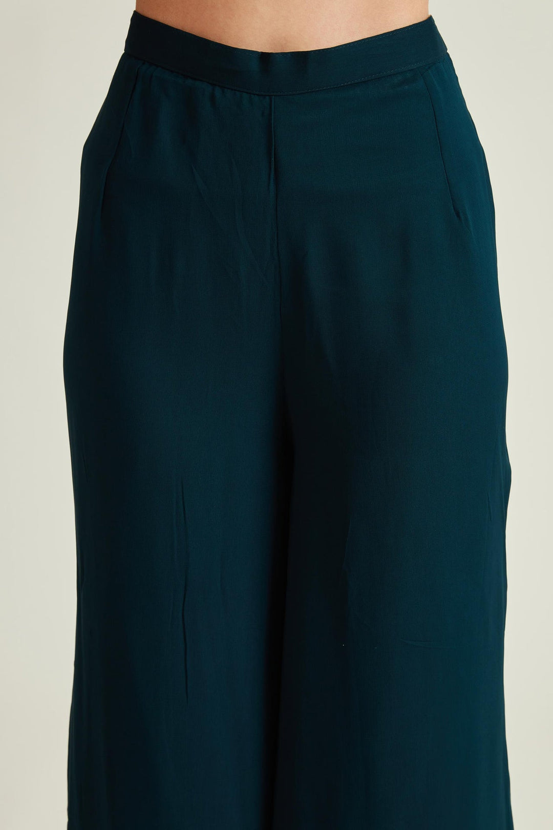 Neerus Blue georgette embellished kurta set - detail view 3