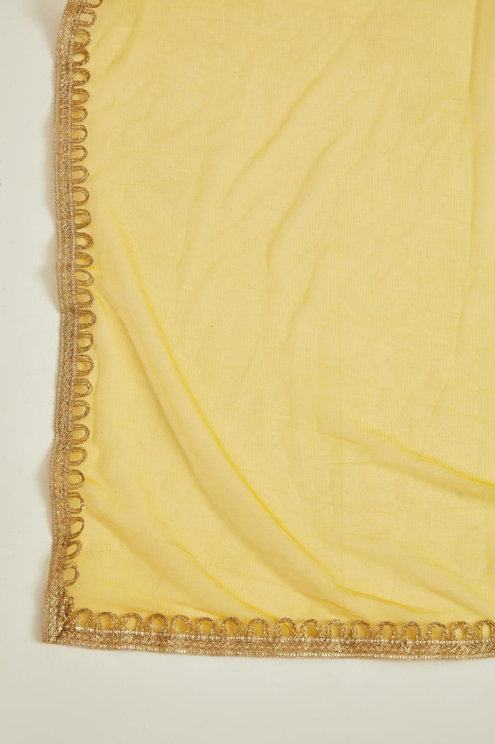 Neerus Yellow georgette embellished Anarkali kurta set - detail view 3