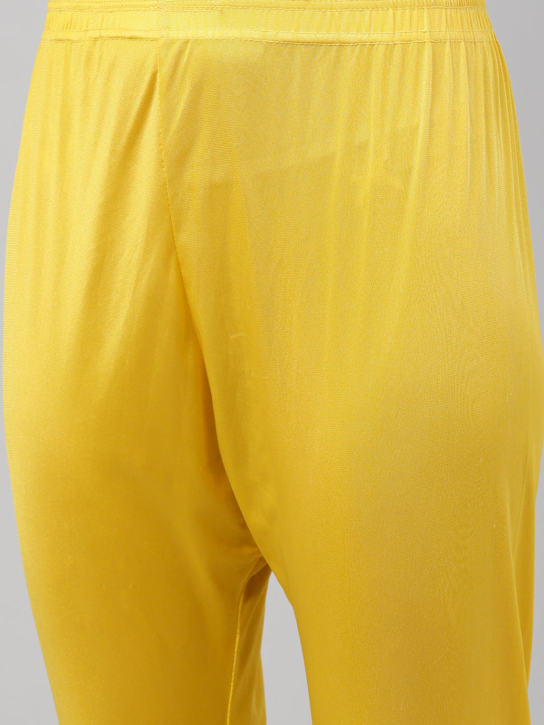 Neerus Yellow Chanderi Embroidered Anarkali Suit Set - detail view 8