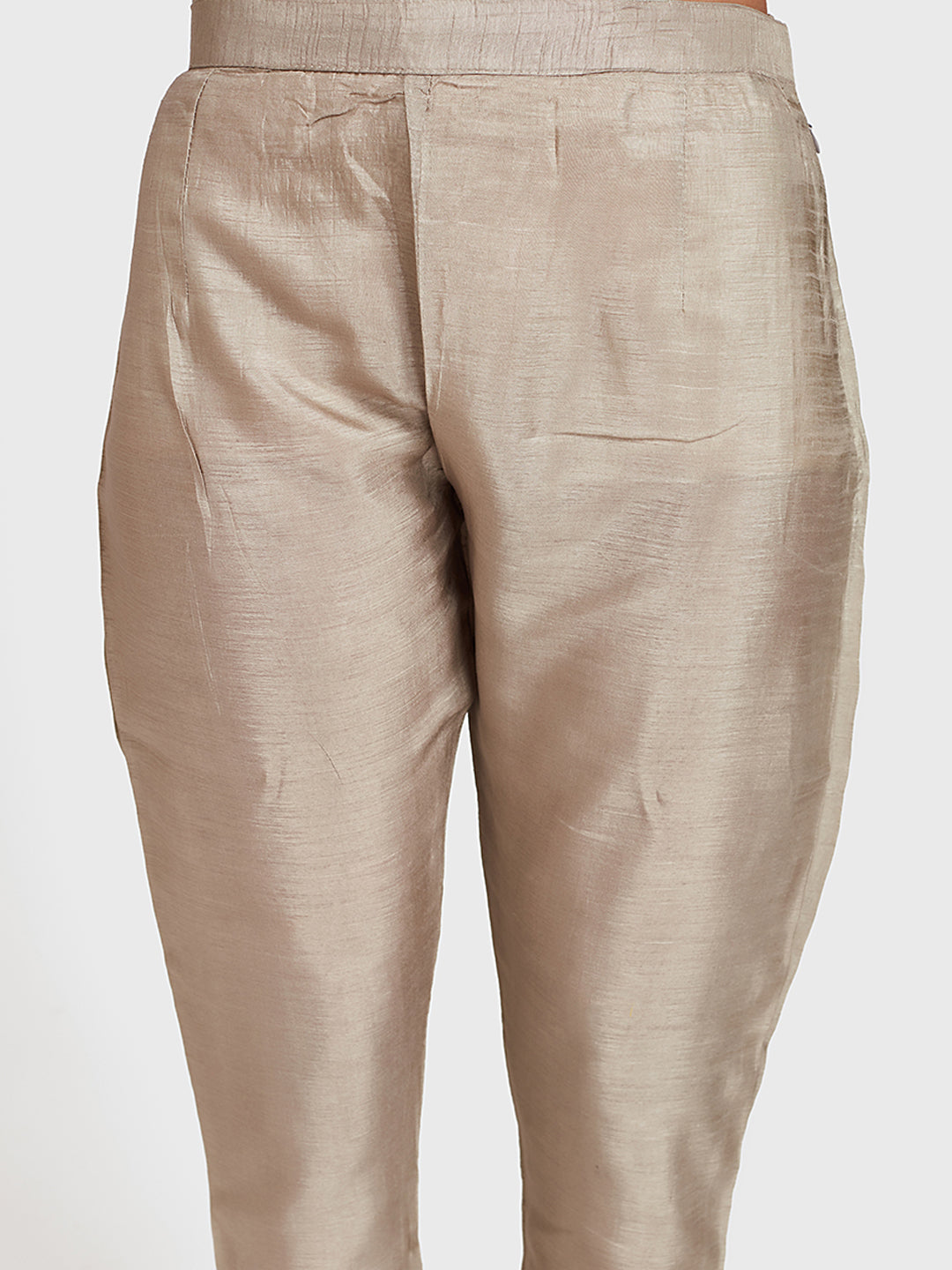 Neerus Grey silk straight suit pant set - detail view 2