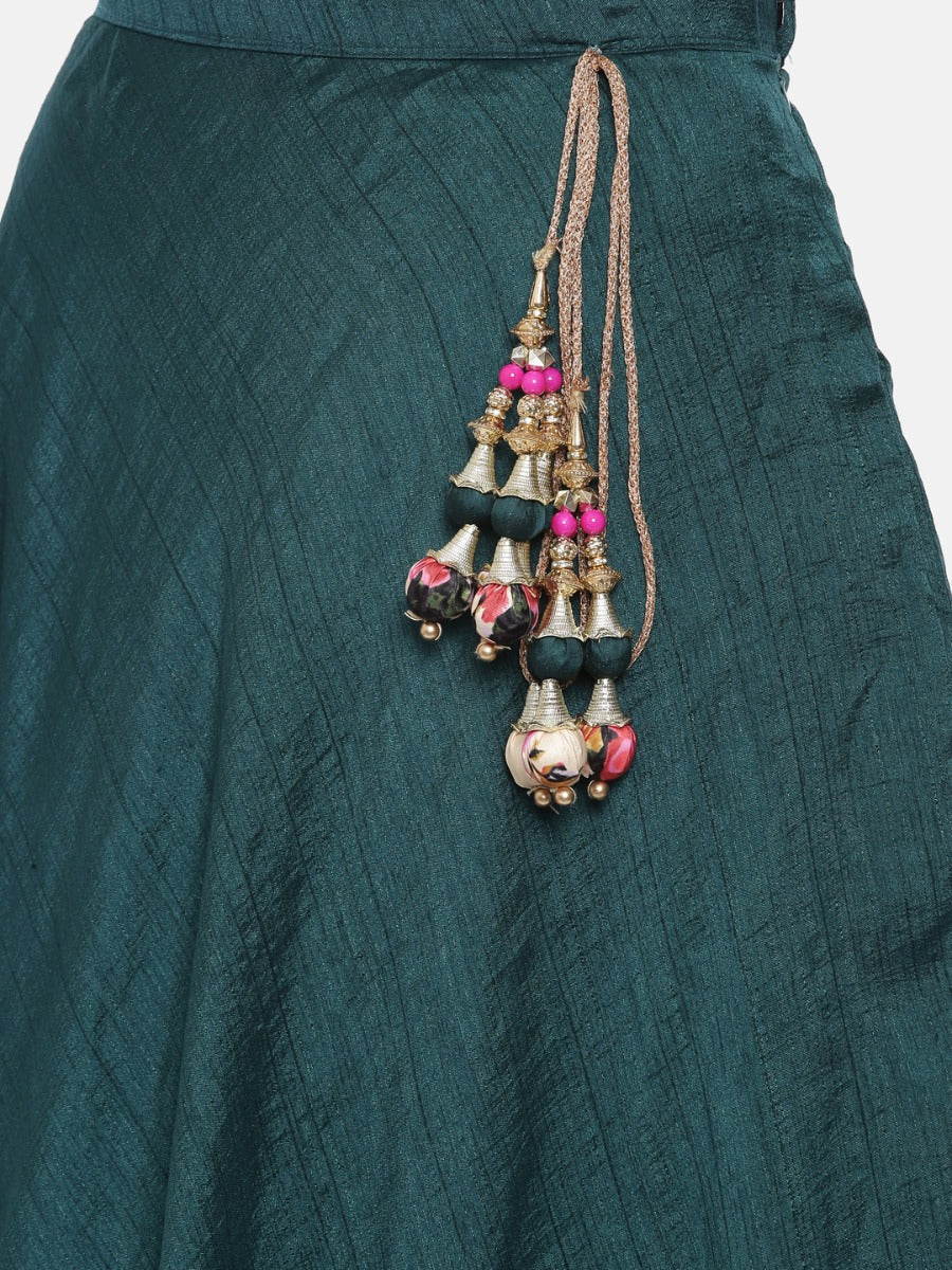 Neerus Beige Chanderi Embellished Lehenga Set - detail view 5