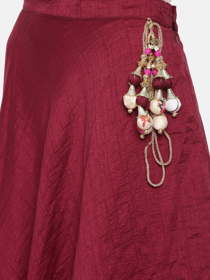 Neerus Beige Chanderi Embellished Lehenga Set - detail view 5