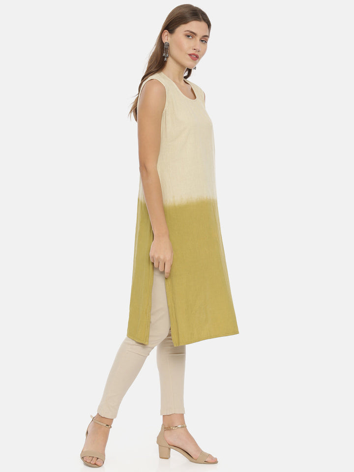 Neerus Multi rayon printed straight kurti with jacket - detail view 1