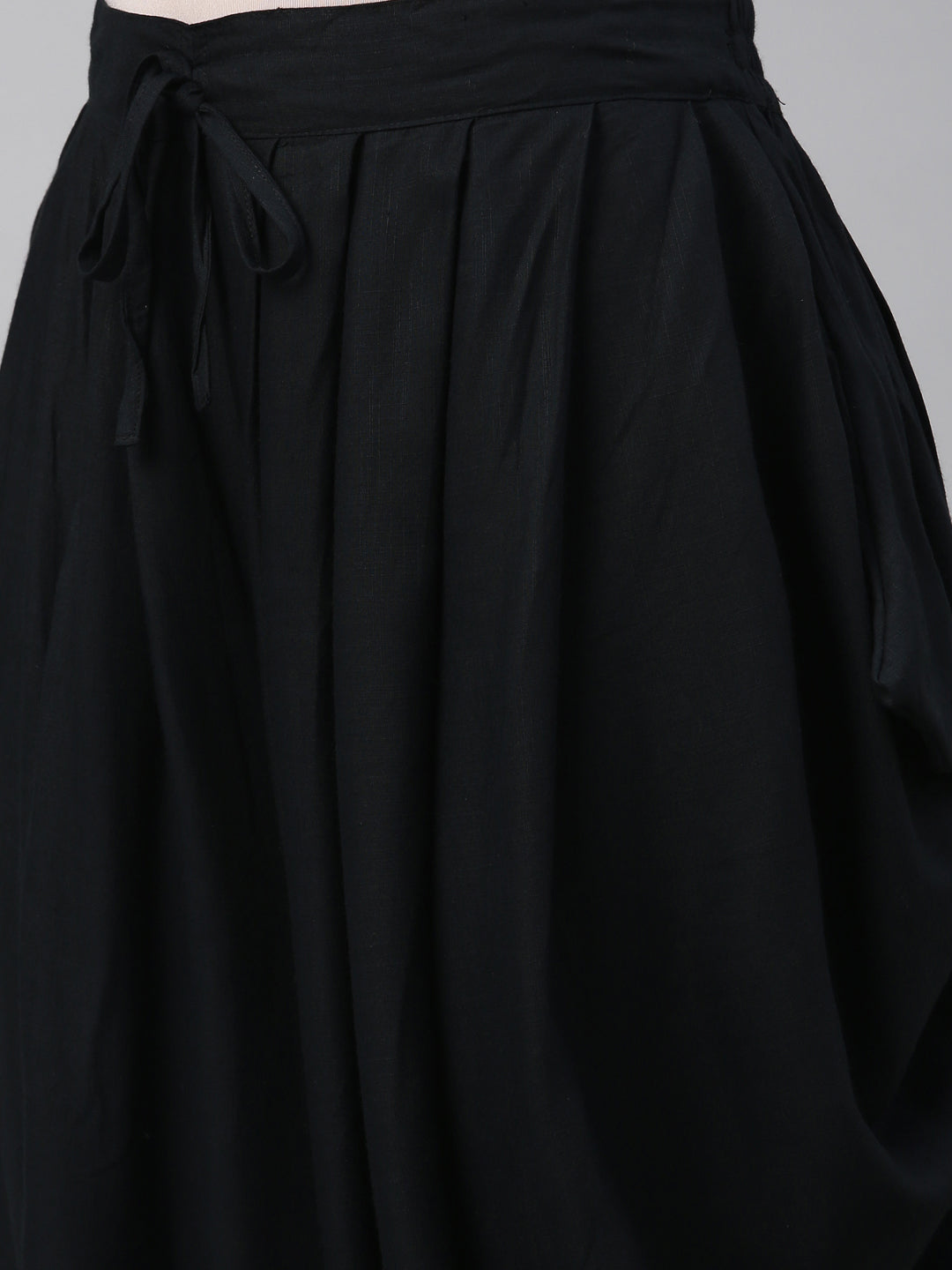 Neerus Black rayon solid dhotti bottom - detail view 5